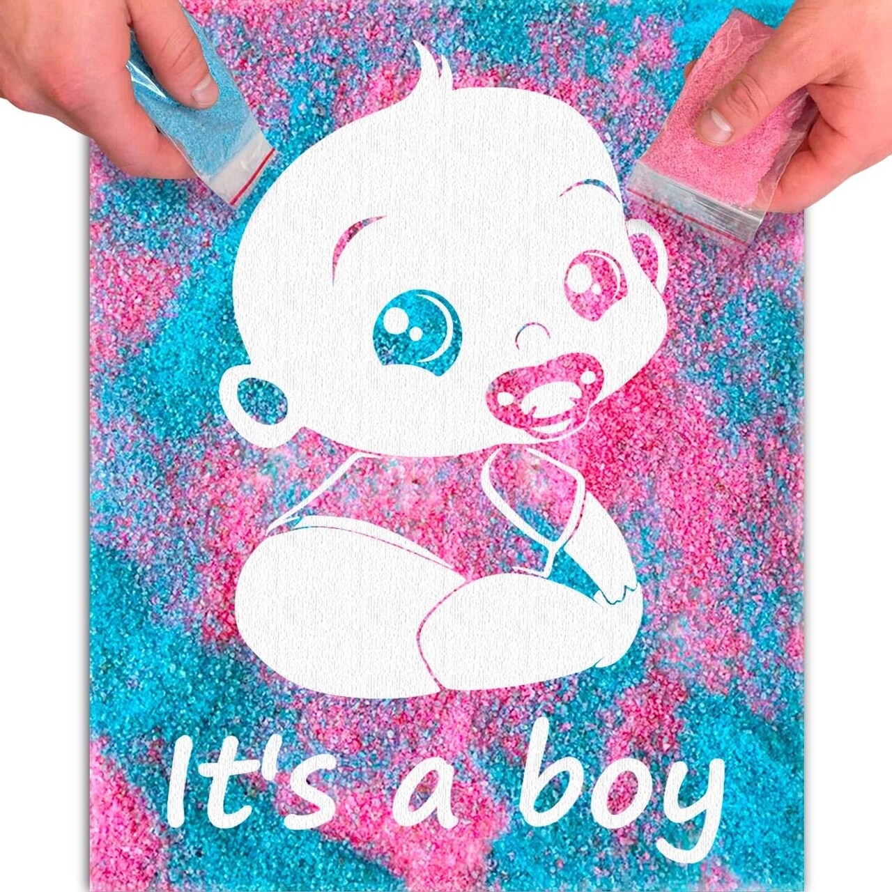 Gender Reveal Exposuring Art Canvas Kit (It’s a Boy), Surprise Baby Shower Pregnancy Announcement